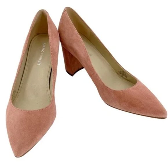 Marc Fisher Shoes - MARC FISHER Claire Light Blush Pink Suede Pointed Toe Pump Genuine Leather 9.5M